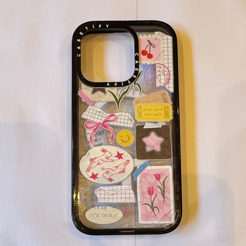 Casetify Black and Pastel Sticker iPhone Case